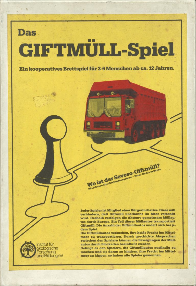 Deckel des Spielkartons "Giftmüll-Spiel"