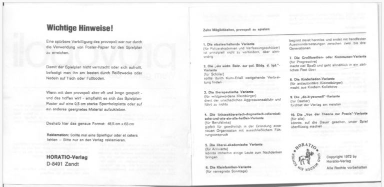 Aus der Spielanleitung von "provopoli"