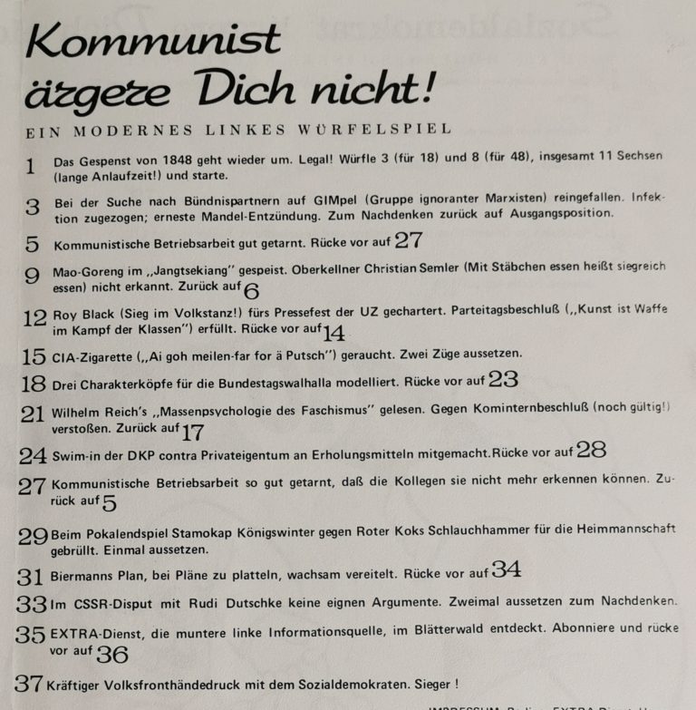 Spielanleitung für "Kommunist ärger Dich nicht"