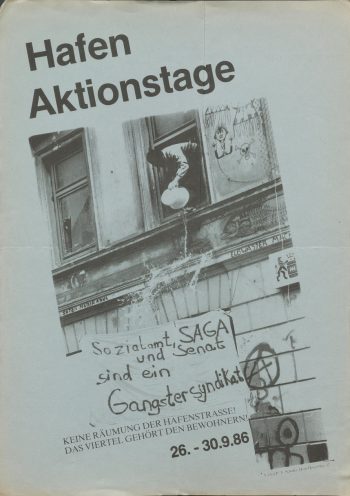 Flugblatt Hafenstraße Aktionstage September 1986
