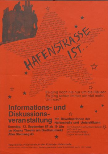 Flugblatt Hafentraße Infoveranstaltung, 13.09.1987