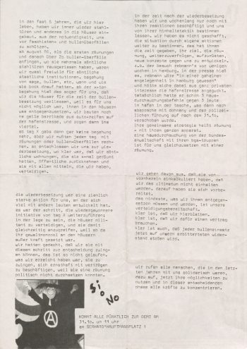 Flugblatt Demoaufruf "Born to be wild", 31.10.1987