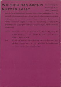 Archivbroschüre 1991 (c) HIS-Archiv
