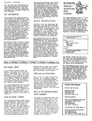 Seite aus der 1. Ausgabe des Newsletters LIDOS NEWS von 1986,