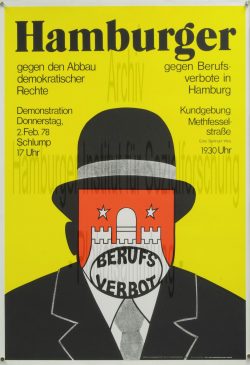 Aufruf zur Demonstration in Hamburg, 1978. Entwurf: Demokratische Grafik Hamburg