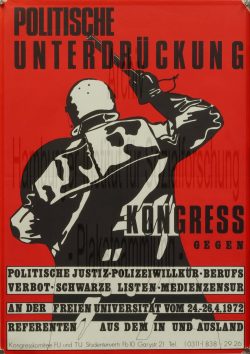 Plakat des Kongresskomitees  FU und TU Berlin, 1972.