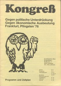 Broschüre zum Kongress gegen politische unterdrückung 1976 in Frankfurt