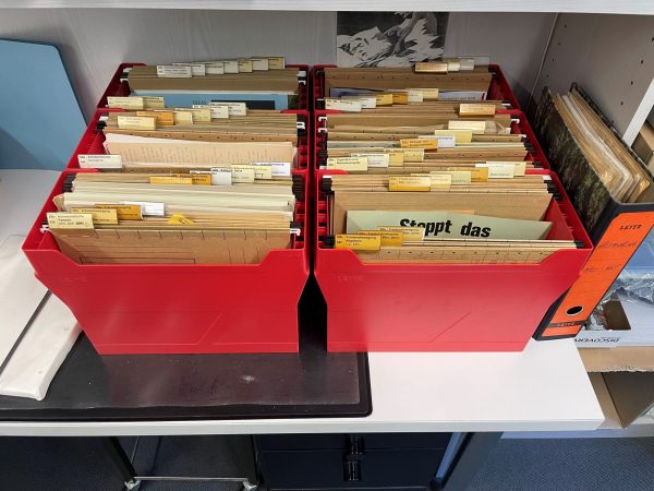 The "staging area", where material is stored prior to more detailed sorting